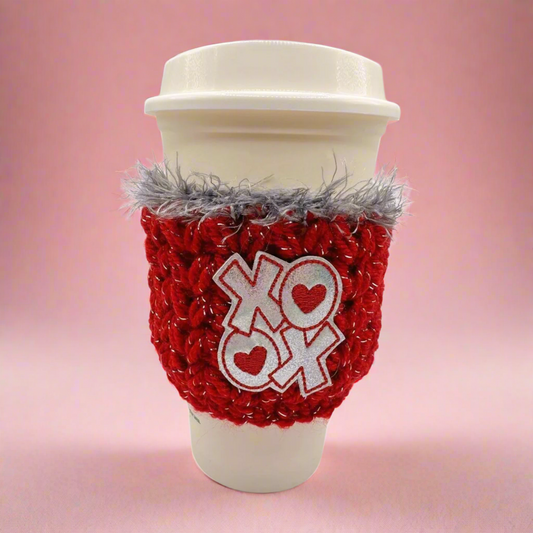 Silver XOXO  Coffee Cozy Sleeve