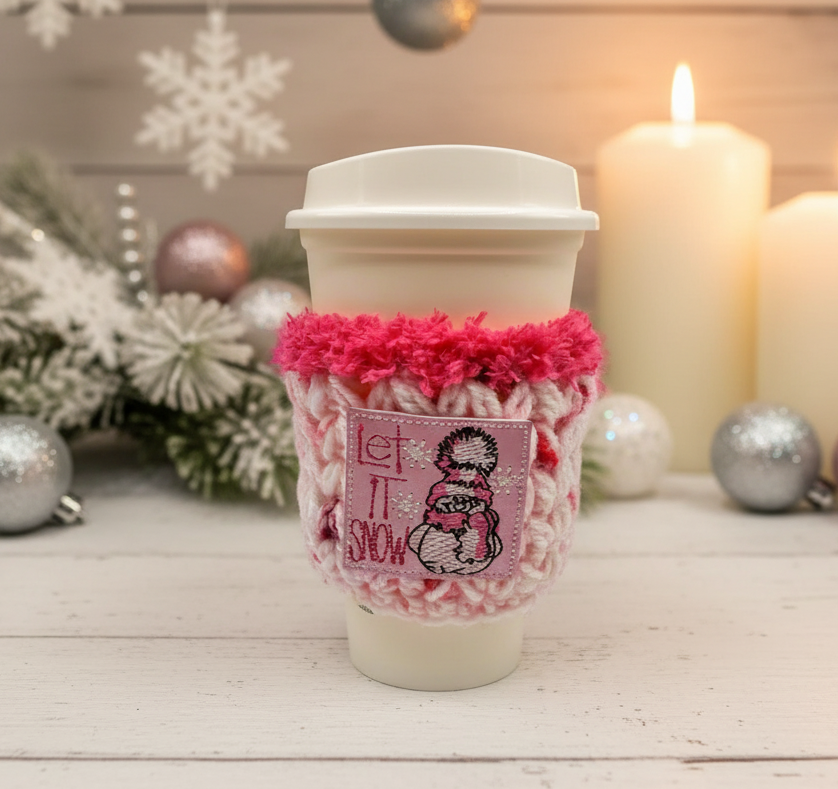 Let it Snow Snowman Coffee Cozy