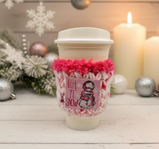 Let it Snow Snowman Coffee Cozy