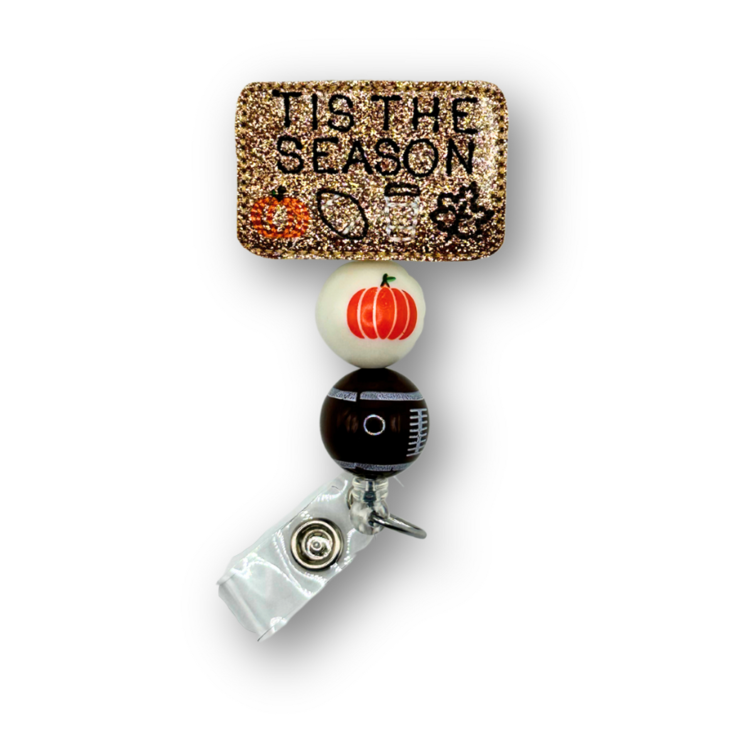 Tis the Season Beaded Badge Reel