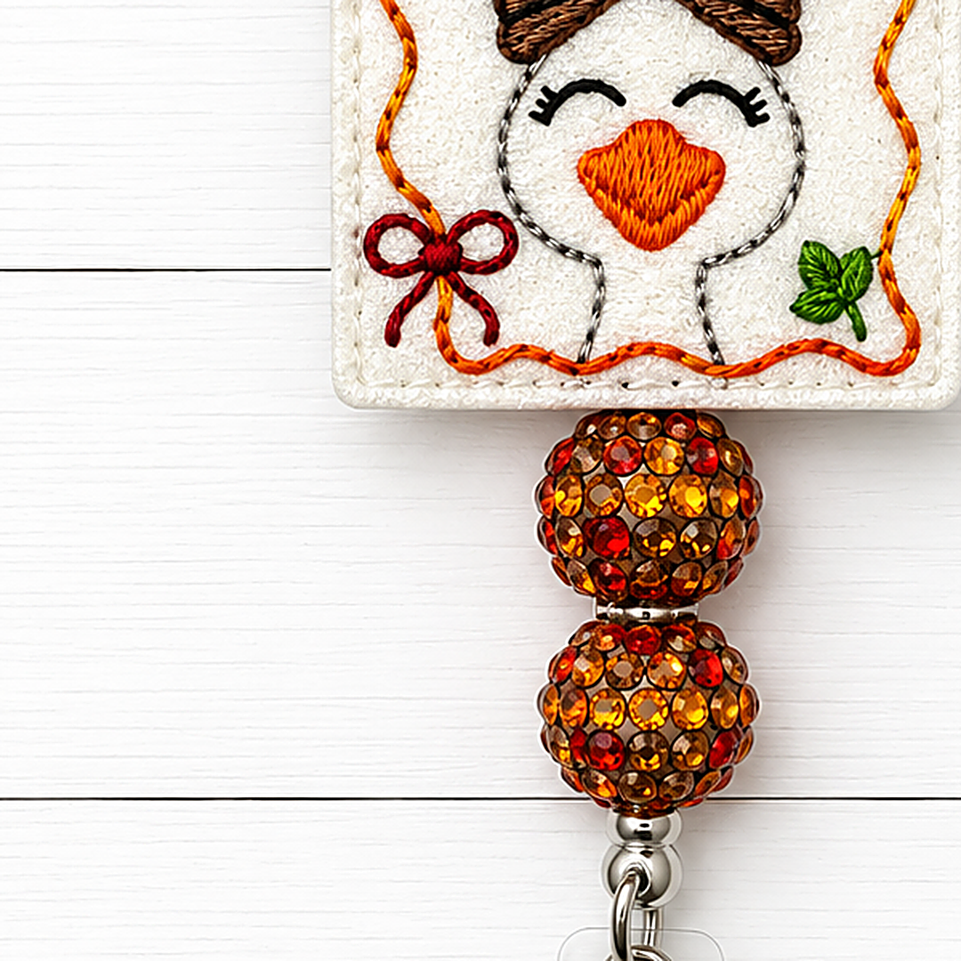 Cute Flower Happy Halloween Badge Reel