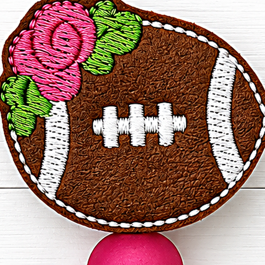 Flower Football Badge Reel