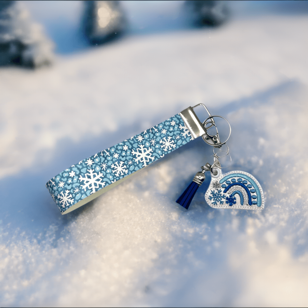 Snow Rainbow Keychain and Wristlet