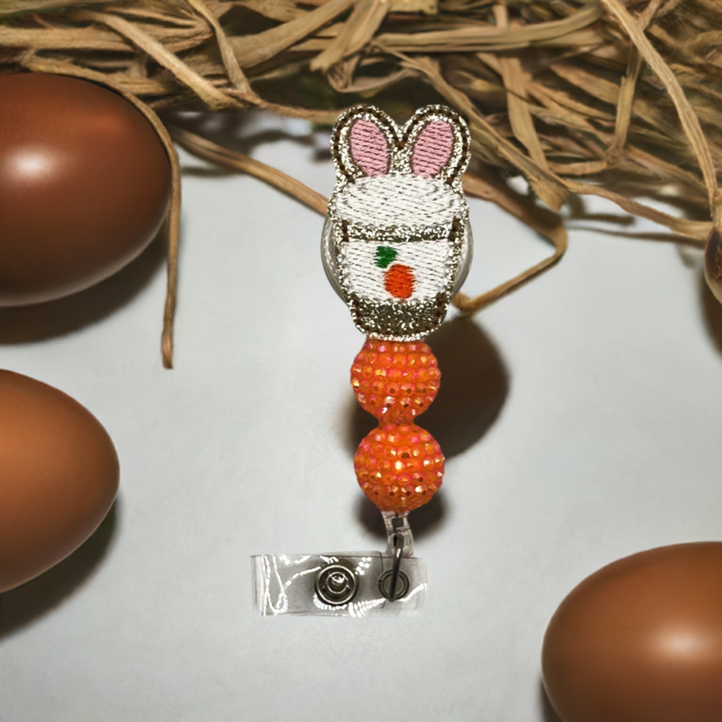 Bunny Coffee Cup Badge Reel