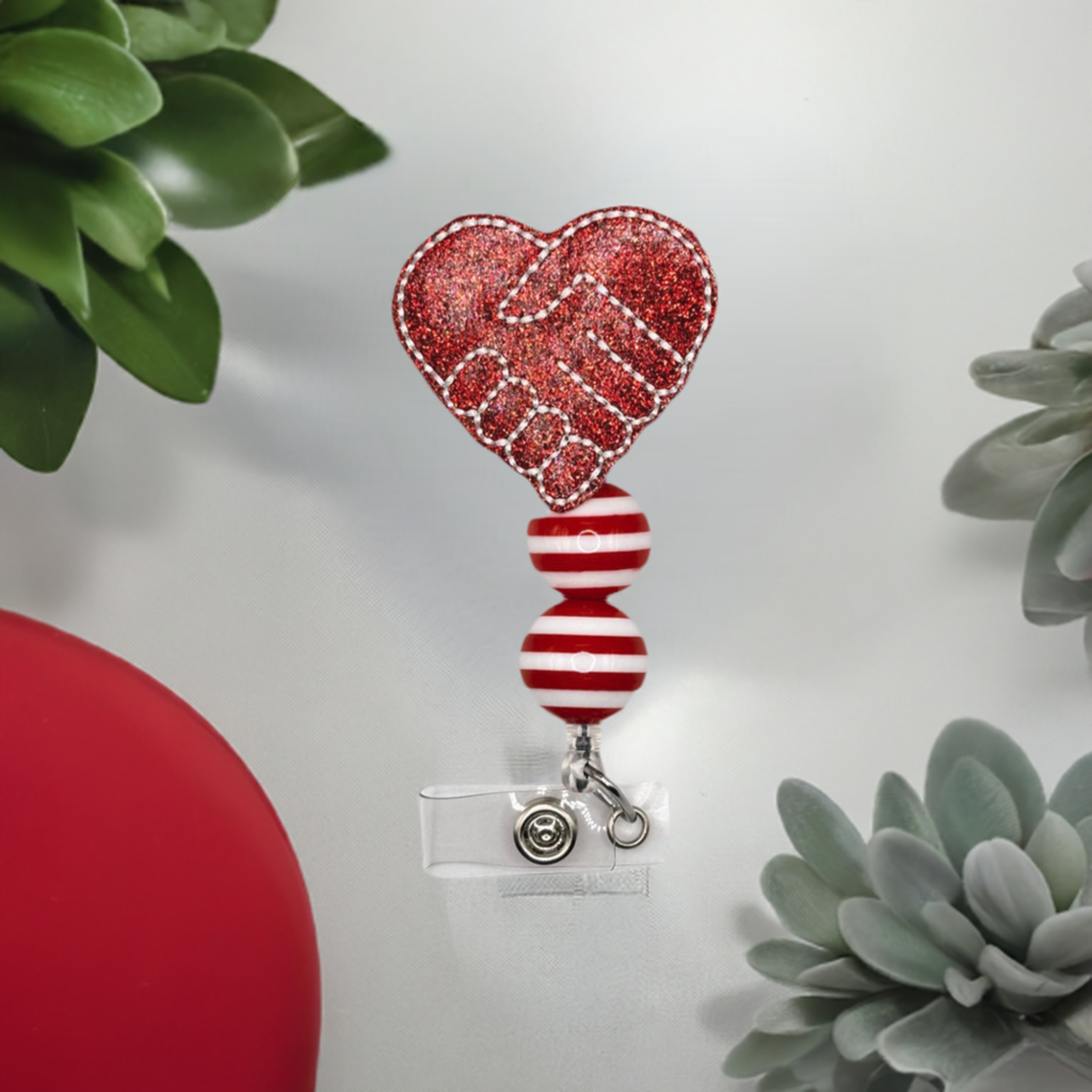 Social Work Hands Heart Badge Reel
