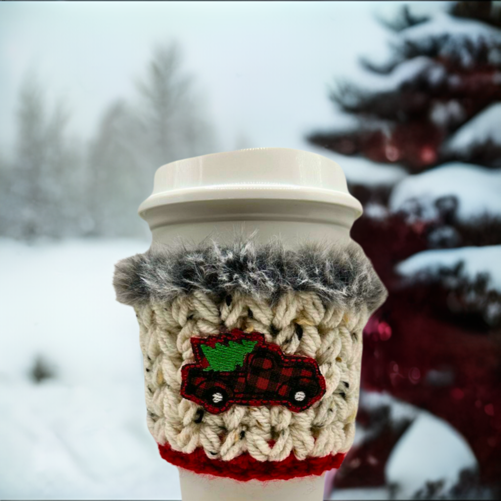 Buffalo Plaid Truck Coffee Cozy