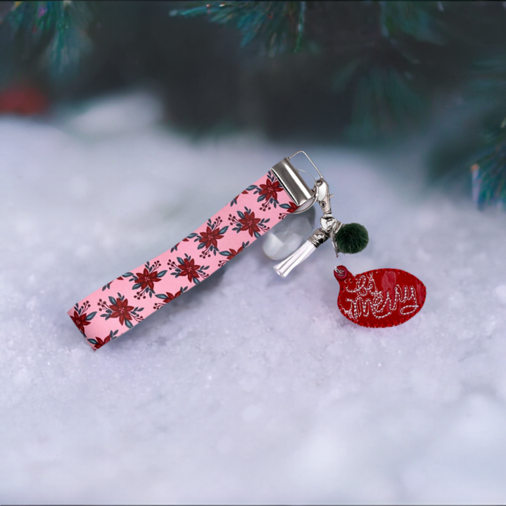 Be Merry Keychain and Wristlet, handmade keychain wristlet - view 3