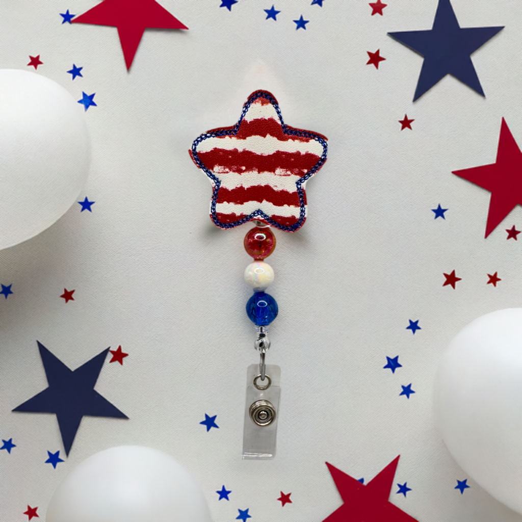 Striped Star Badge Reel