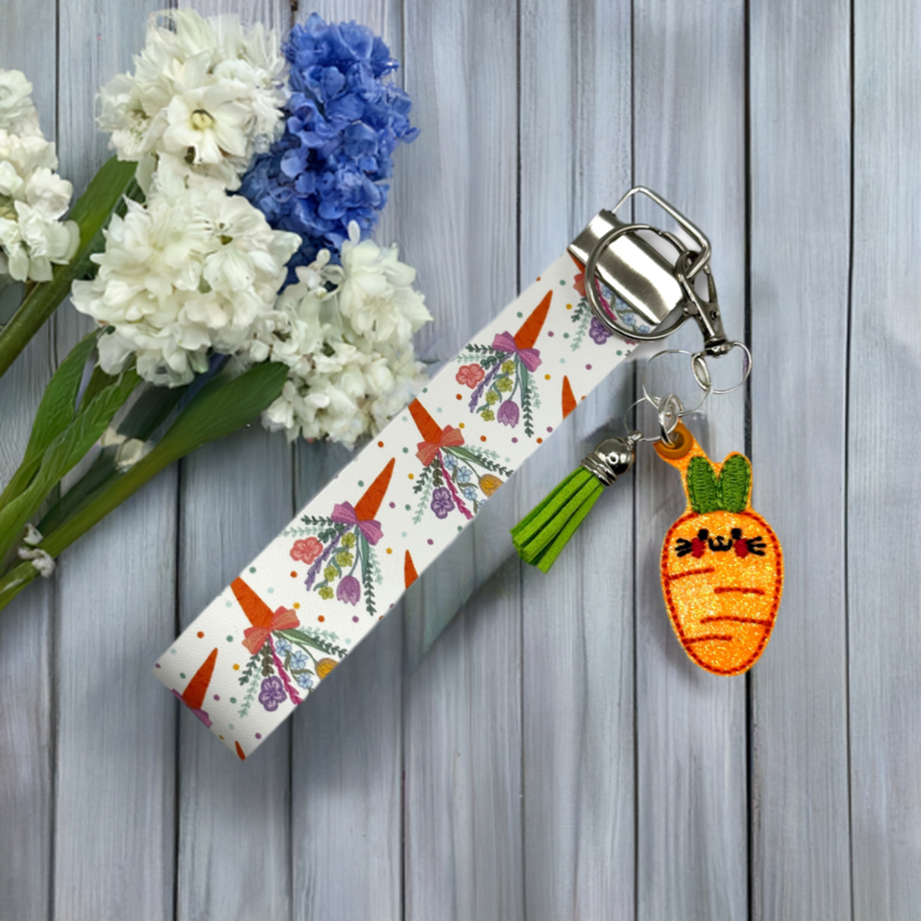 Carrot Bunny Keychain and Wristlet