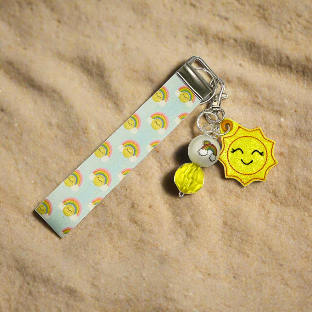 Happy Sun Keychain and Wristlet