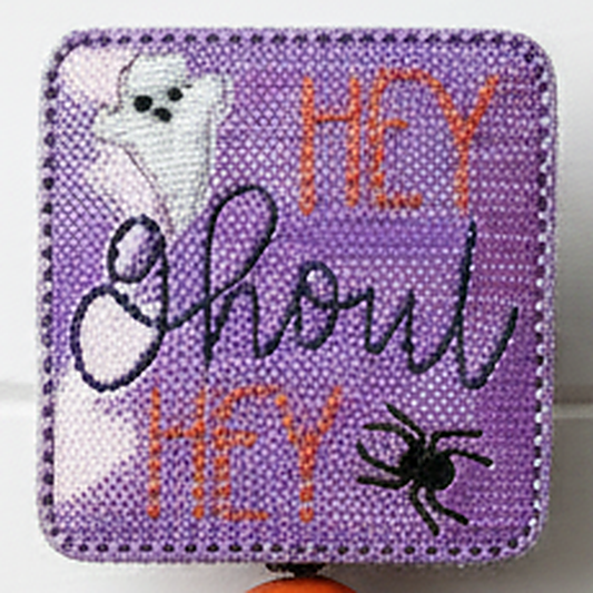 Hey Ghoul Hey Beaded Badge Reel