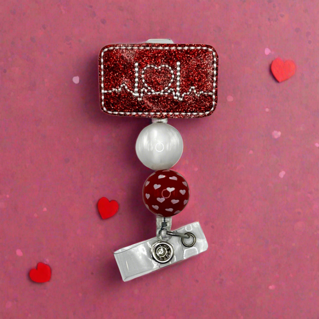 EKG with Heart Badge Reel