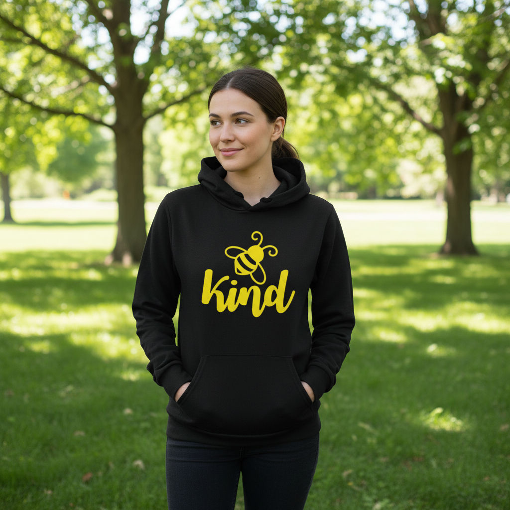 Bee Kind Hooded Sweatshirt, handmade sweatshirt - view 2