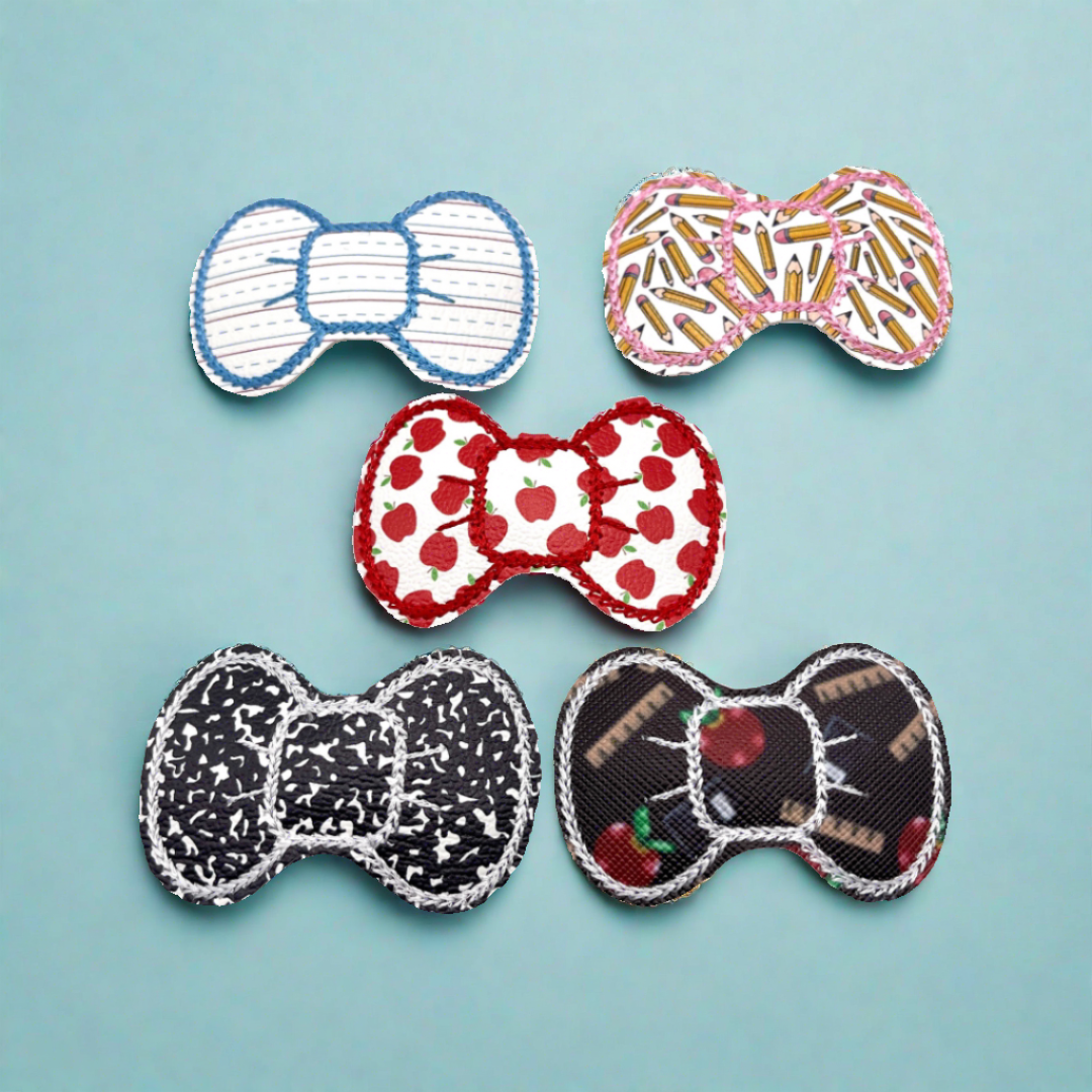 Back to School Hair Bow Clips