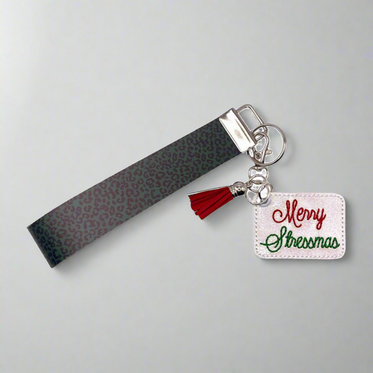 Merry Stressmas Keychain and Wristlet