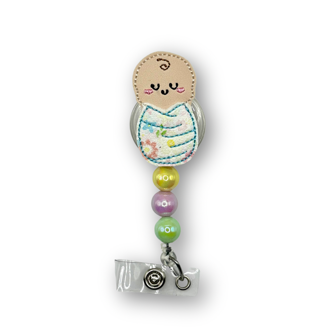 Swaddled Baby Badge Reel