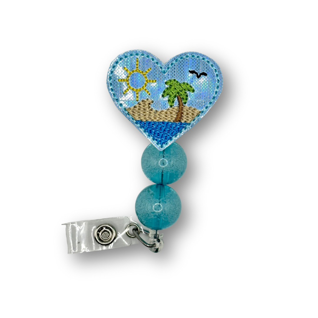 Beach Heart Badge Reel