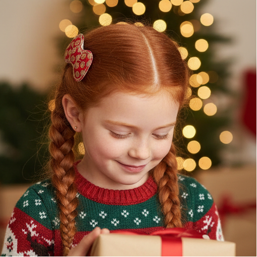 Santa cookies hair clip set