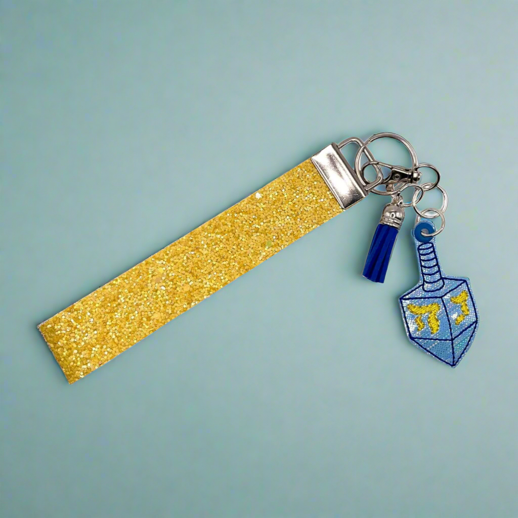 Dreidel Keychain and Wristlet, handmade keychain wristlet - view 4