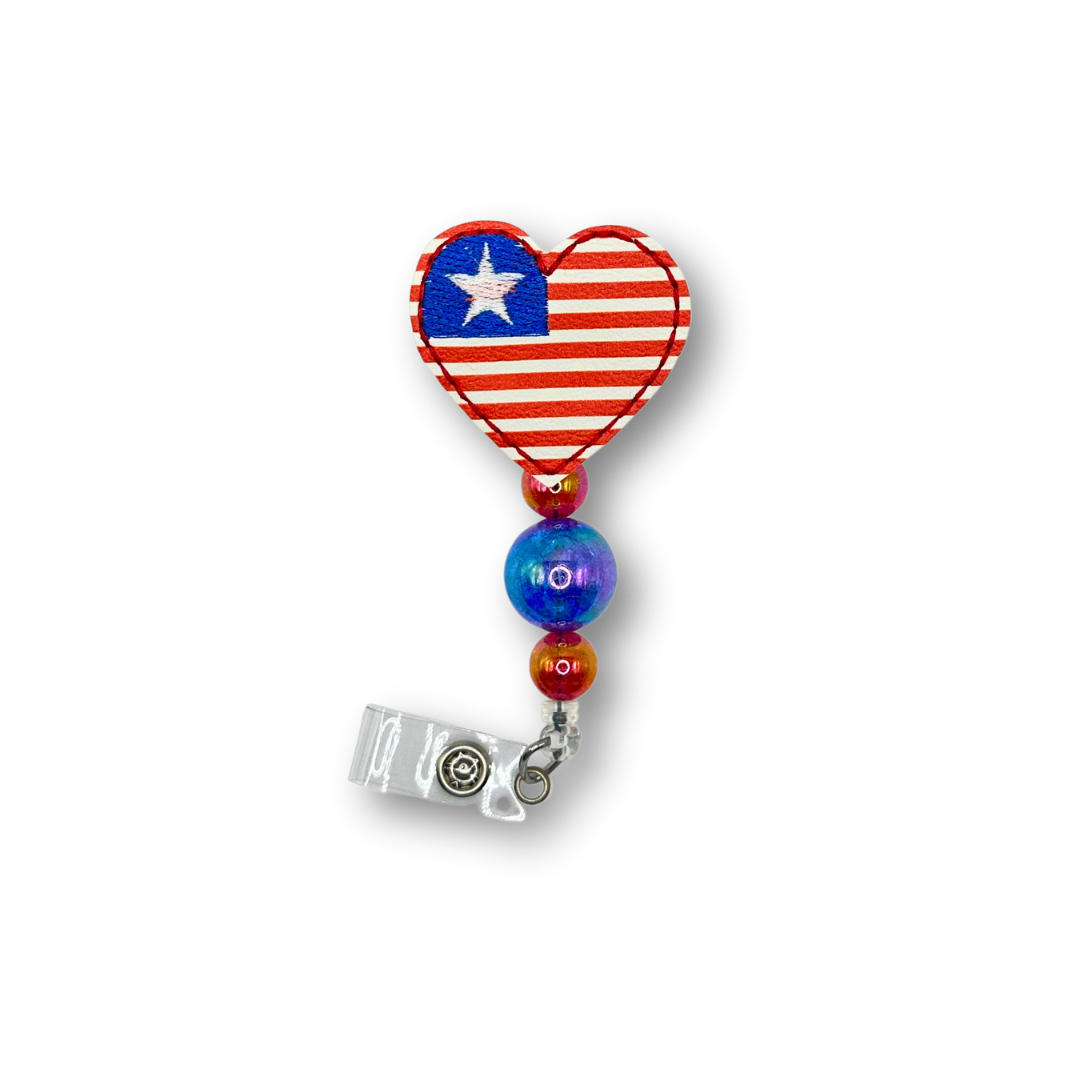 Usa Flag Badge Reel 