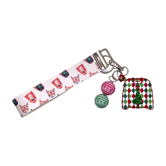 Ugly Christmas Sweater keychain and Wristlet