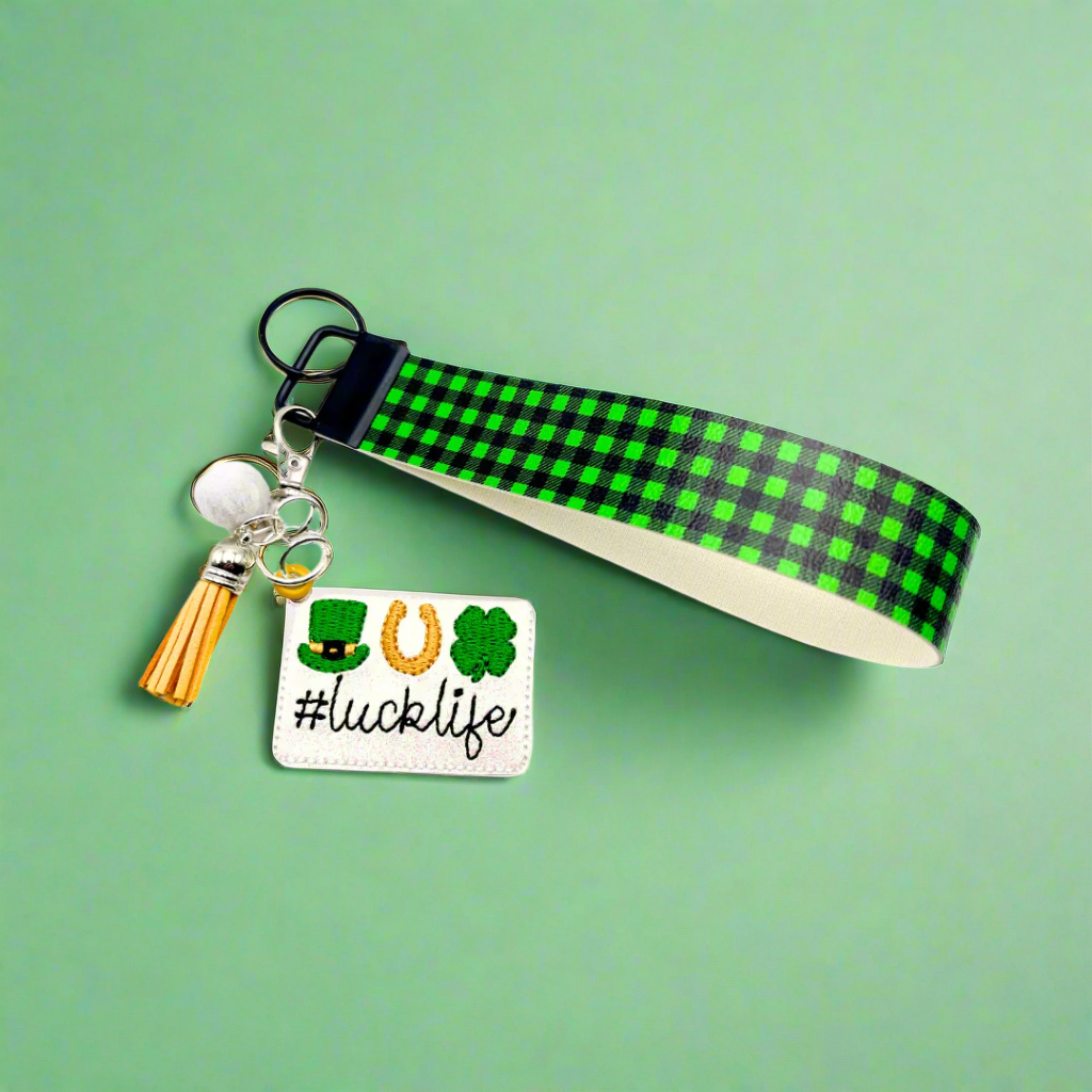 Luck Life Keychain and Wristlet, handmade keychain wristlet - view 2