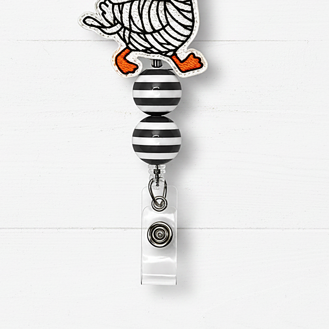 Mummy Goose Halloween Badge Reel