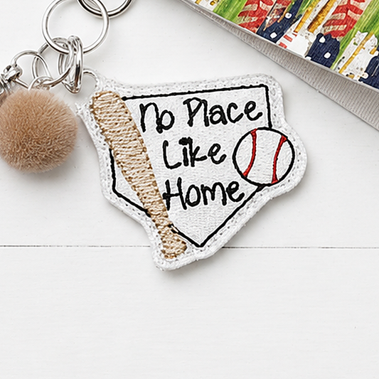 No Place Like Home Baseball Keychain and Wristlet