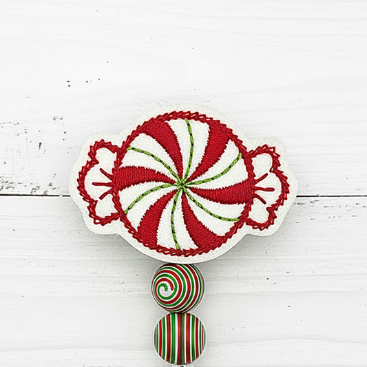 Peppermint Swirl Badge Reel