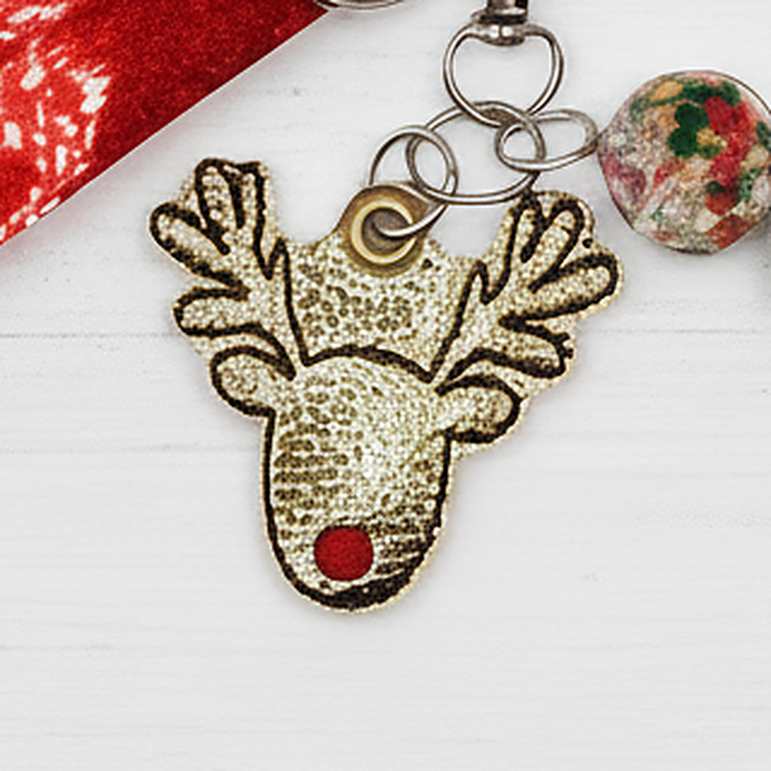 Red Nose Reindeer Keychain and Wristlet
