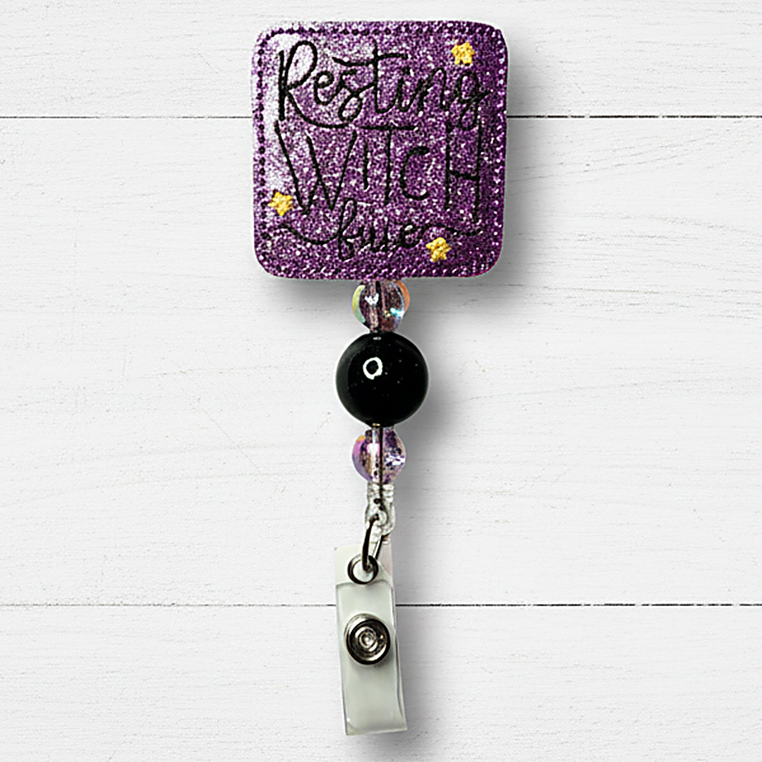 Resting Witch Face Badge Reel