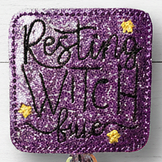 Resting Witch Face Badge Reel