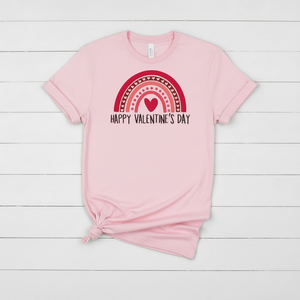 Valentines Day Rainbow T-Shirt, handmade t-shirt