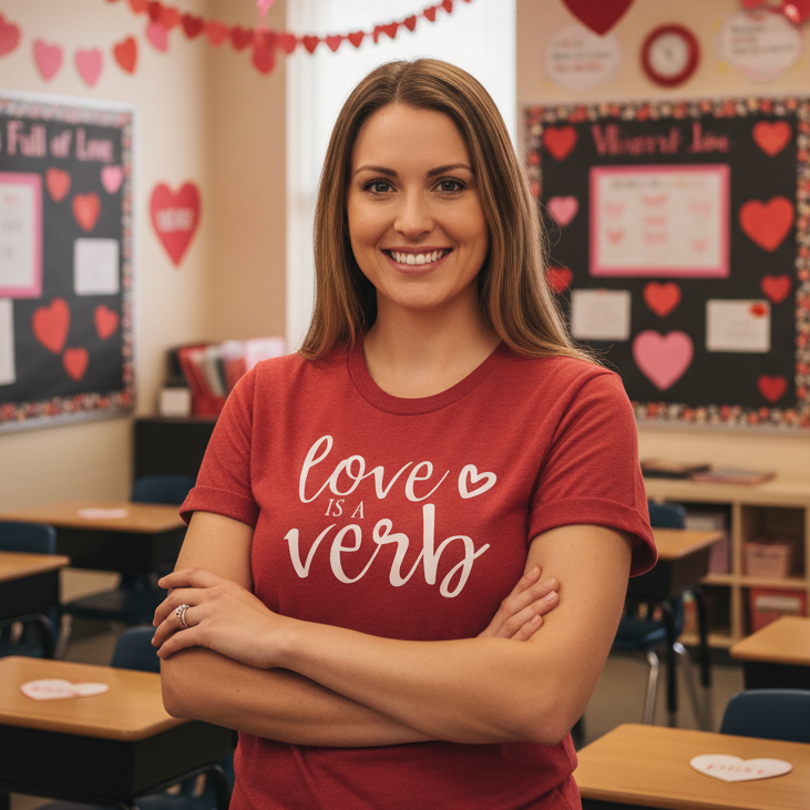 Love i a Verb Red Tri Blend shirt. perfect gift for valentines