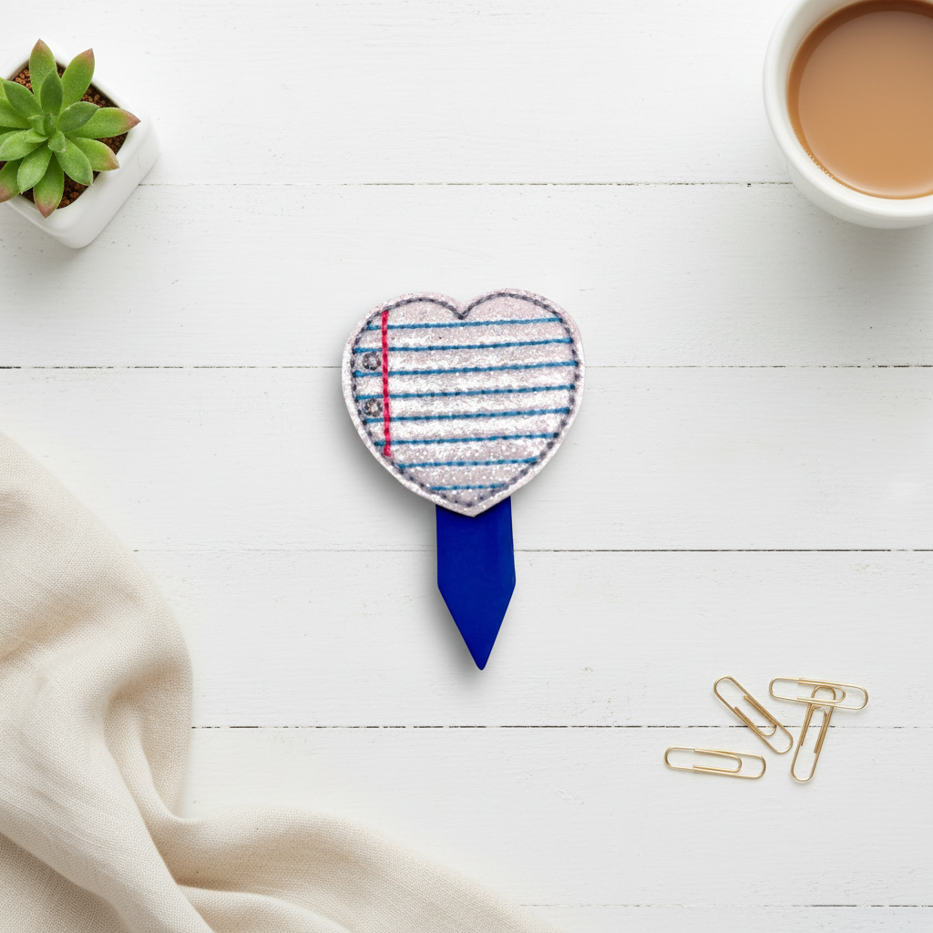 Notebook Paper Feltie Magnetic Bookmark