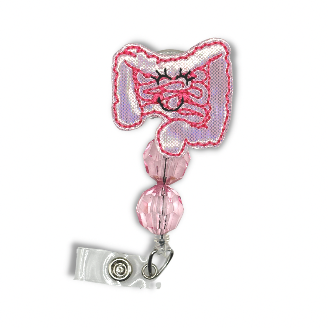 Intestines Beaded Badge Reel