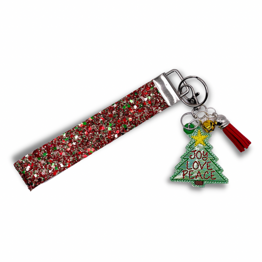 Joy, Love, Peace Tree Keychain and Wristlet