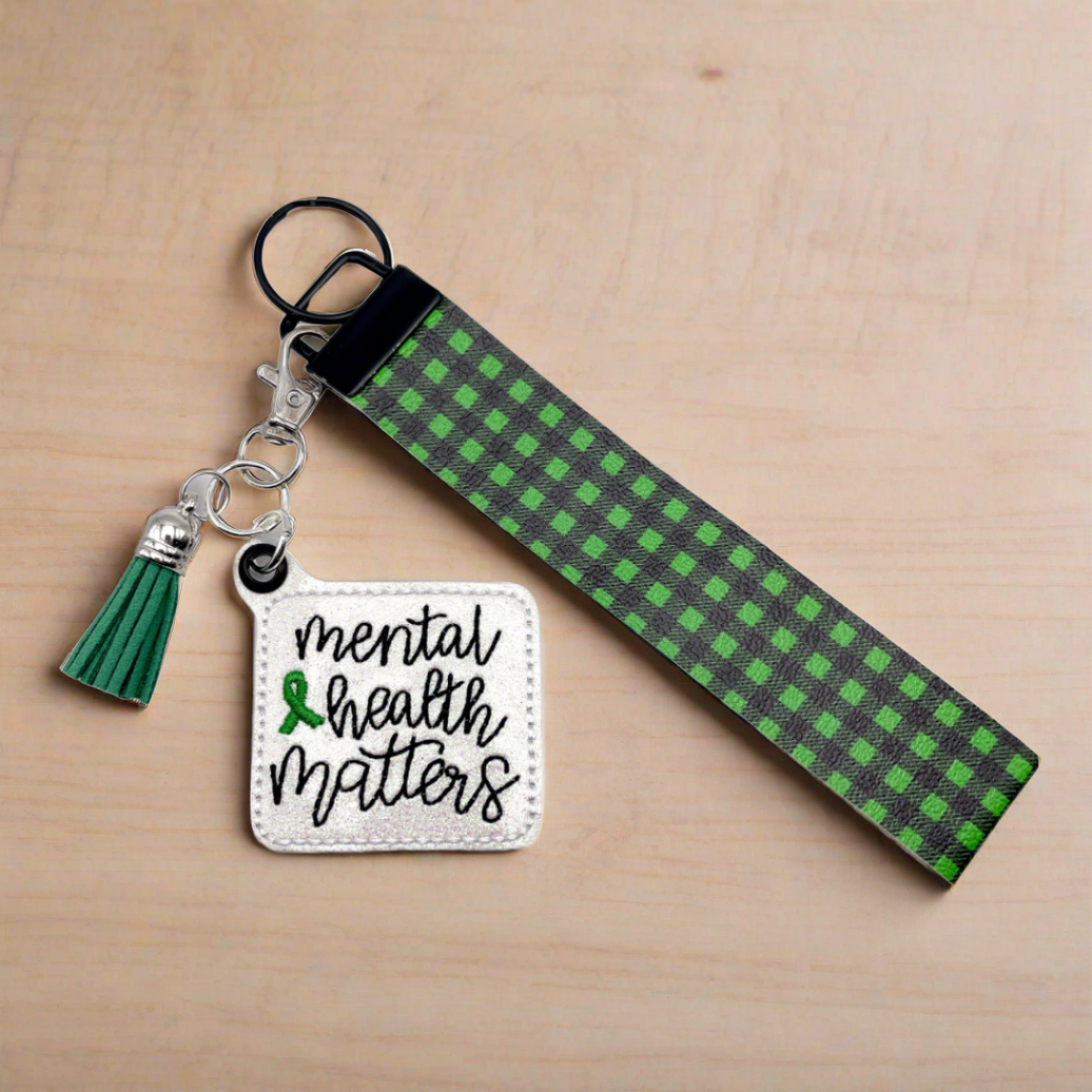 Mental health awareness keychain and wristlet