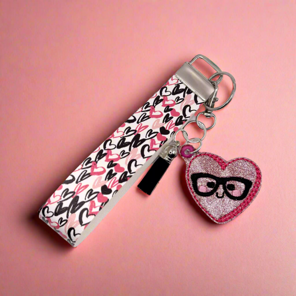 Nerdy Heart Keychain and Wristlet