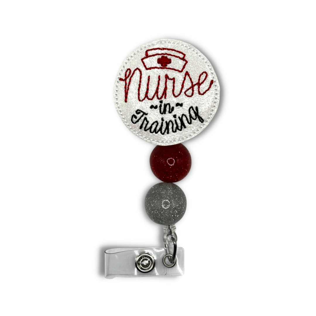 Nurse in Training Beaded Badge Reel