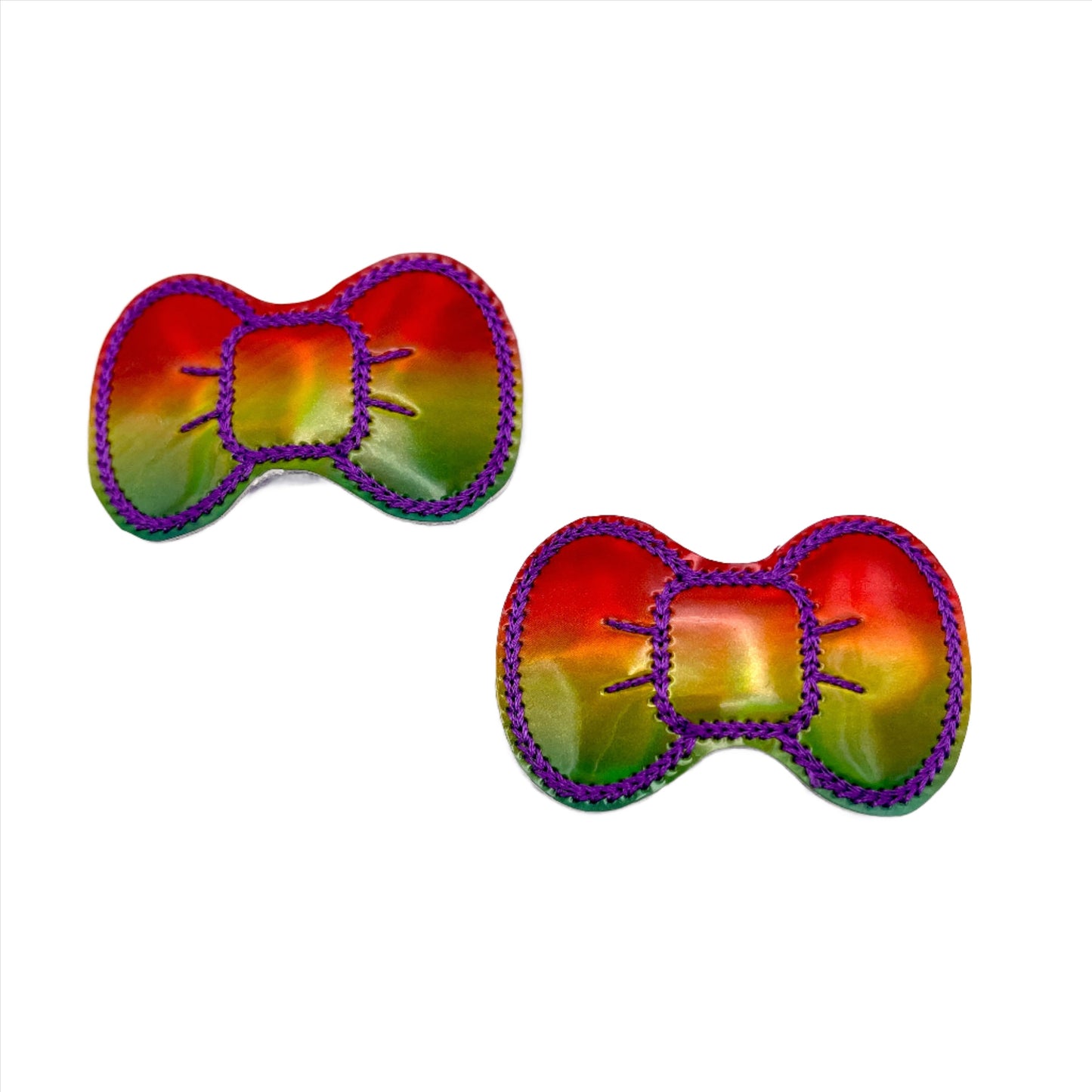 Rainbow Ombré Hair Bow Clips