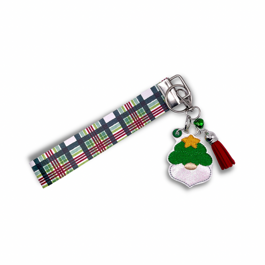 Christmas Tree Gnome Keychain and Wristlet