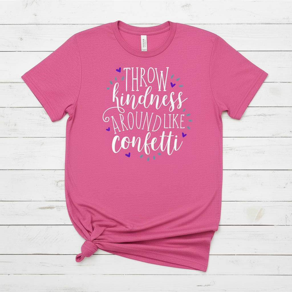 Throw Kindness Like Confetti T-Shirt, handmade t-shirt