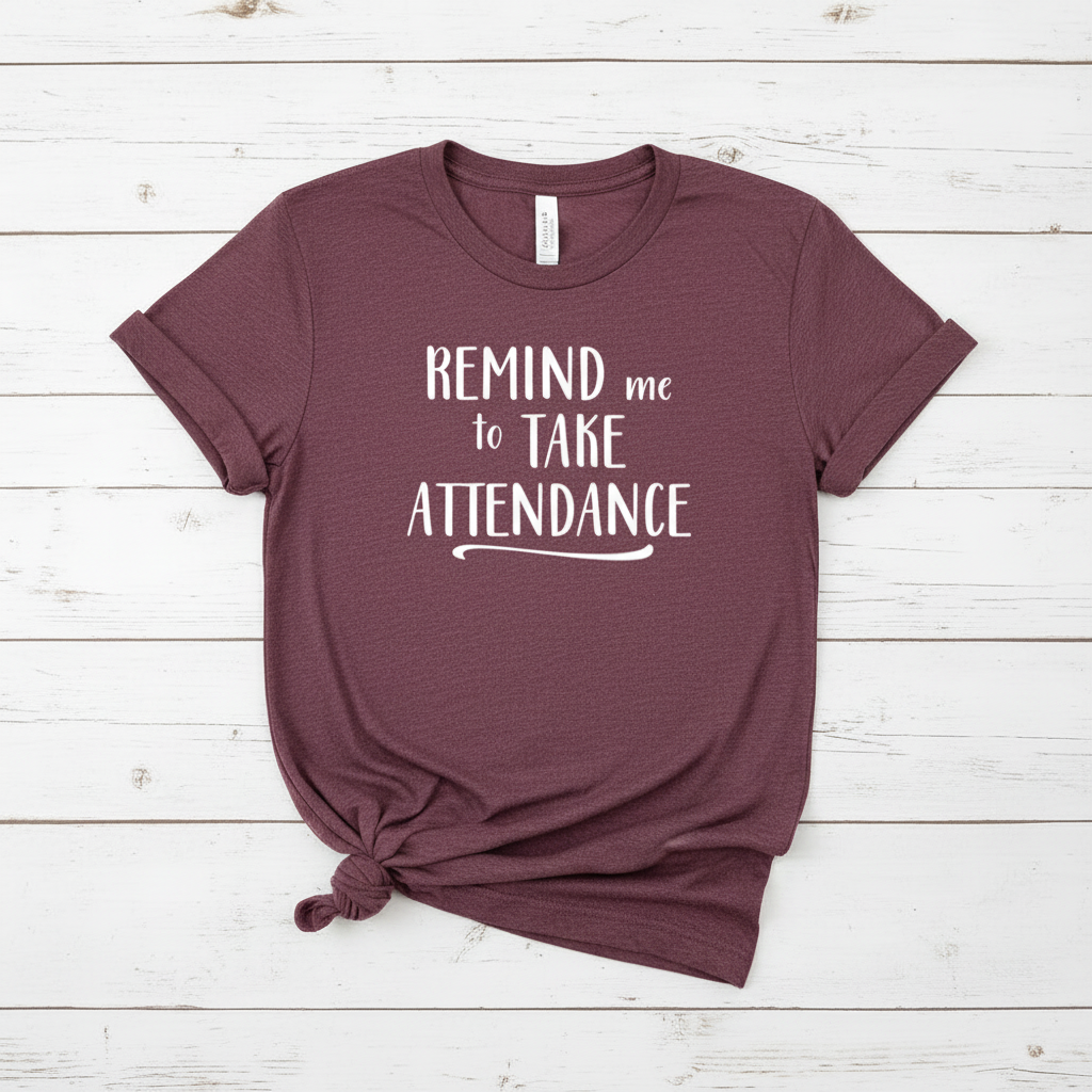 Remind Me To Take Attendance Teacher T-shirt, handmade t-shirt