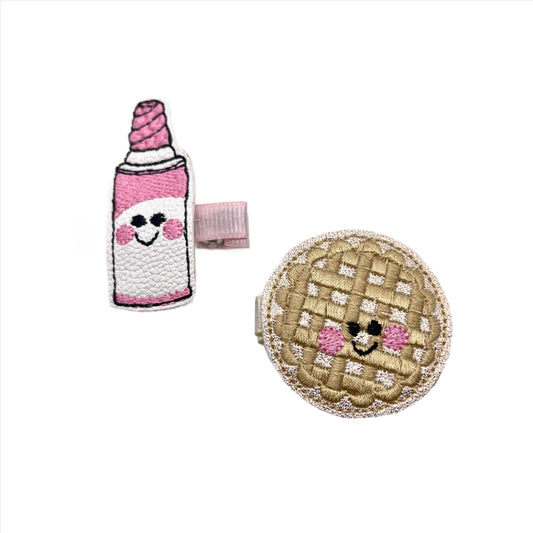 Pie and whip cream hair clip