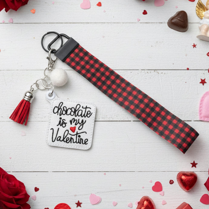 Chocolate is My Valentine Keychain and Wristlet | 3 Blue Pineapples