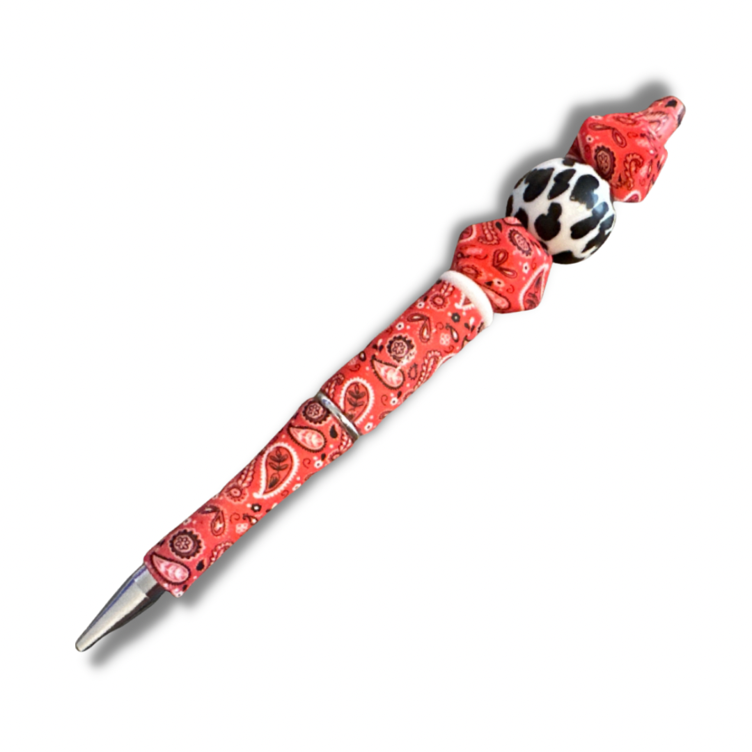 Cow Bandana Beaded Pen