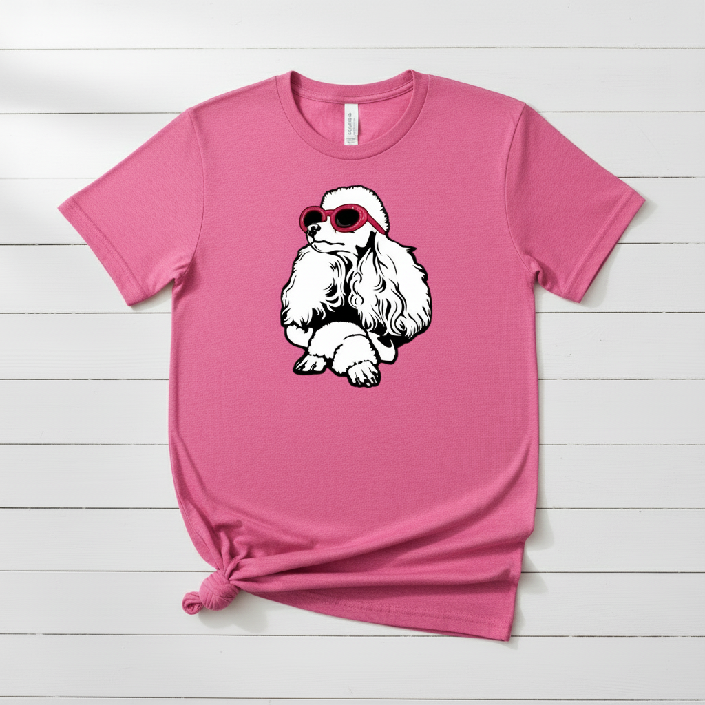 Poodle in Sunglasses T-Shirt, handmade t-shirt - view 2