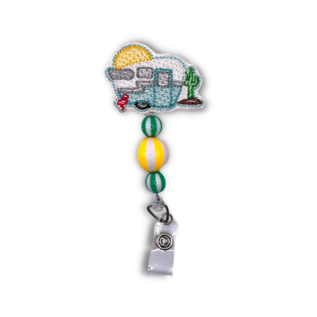 Desert Camper Badge Reel