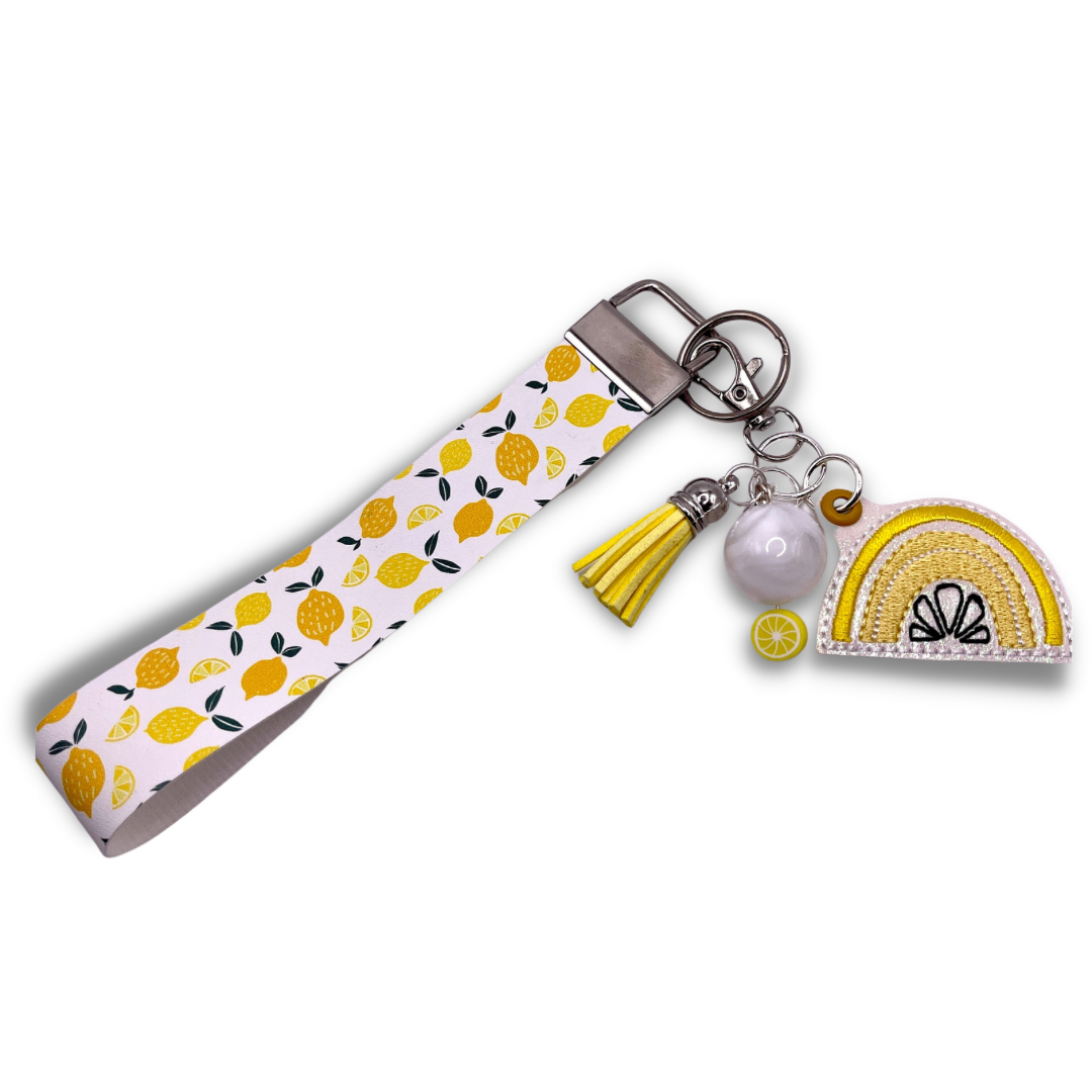 Lemon Rainbow Keychain and Lemon Wristlet
